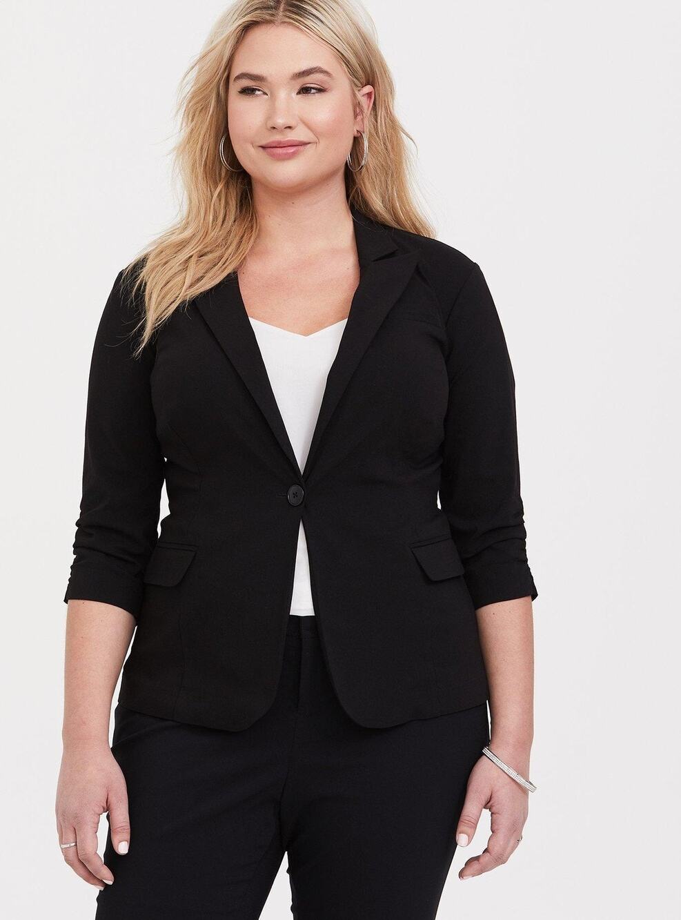 Torrid Blazer 6X Black Studio Lexington Millennium Stretch Button Front